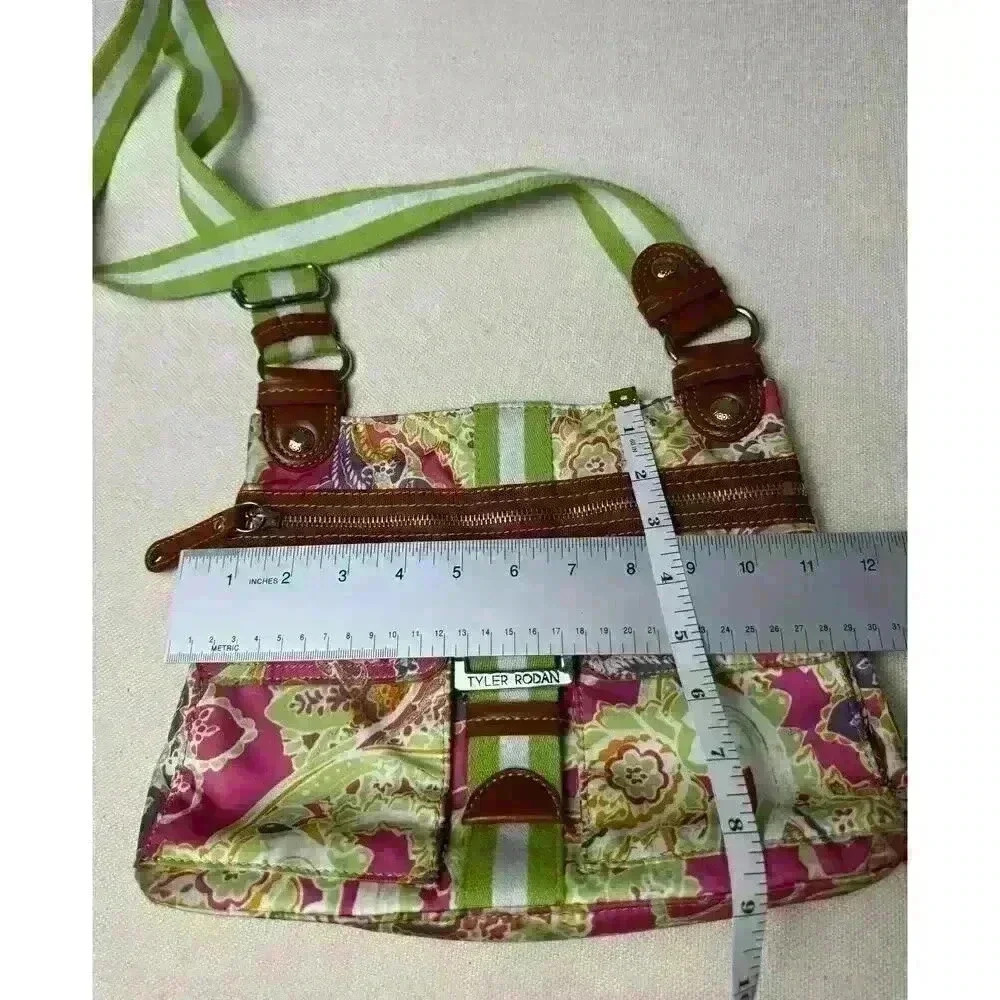 Tyler Rodan Womens Floral Pink Green Purple Purse Shoulder Bag Handbag Beautiful - Picture 4 of 8